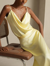[Lichtgeel] SilkSilky-NL Spaghetti Strap Cowl Neck Women's Outfit Sets 008