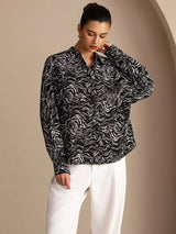 [Zwarte Golf] SilkSilky-NL Long Sleeve Lapel Collar Dames Blouse 003