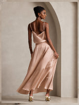 [Toscane] SilkSilky-NL Spaghetti Strap Cowl Neck Cami-Top 002