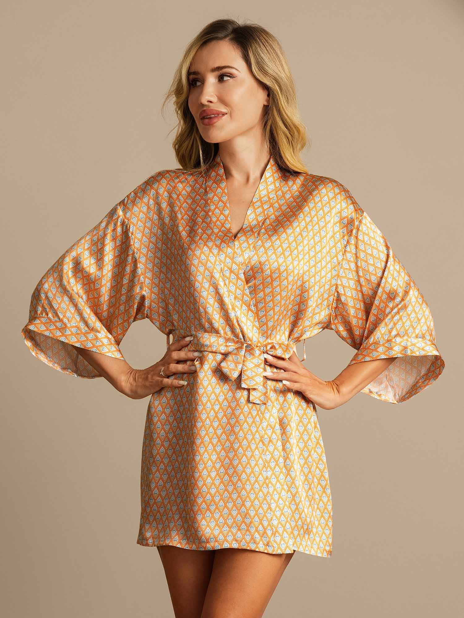 [Floral] SilkSilky-NL Womens Robe 001,