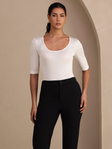 [Wit] SilkSilky-NL Half Sleeve Dames T-Shirt 001