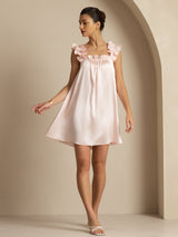 [Roze] SilkSilky-NL Sleeveless Square Neck Nachthemd 007