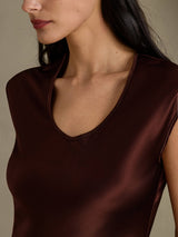 [Koffie] SilkSilky-NL Cap Sleeve Jurk 004