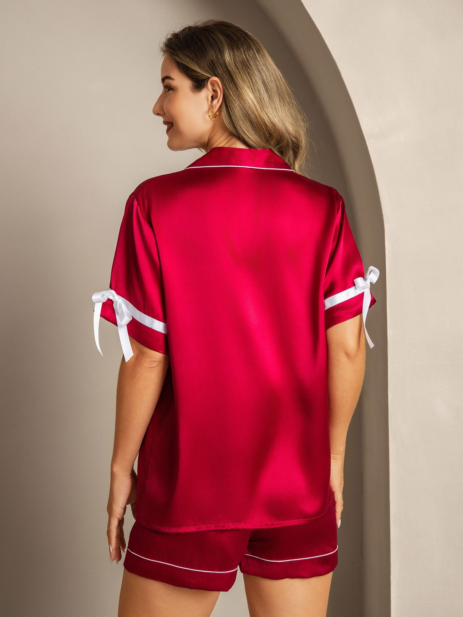 [Wijn] SilkSilky-NL Zijde Womens Pajamas 002,