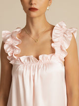 [Roze] SilkSilky-NL Sleeveless Square Neck Nachthemd 004