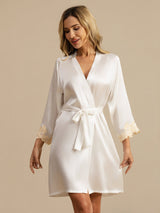 [Wit] SilkSilky-NL 3/4 Sleeve Dames Kamerjas 003