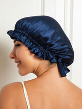 [Donkerblauw] SilkSilky-NL Slaapmutsen 001
