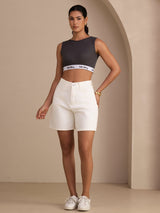 [Grijs] SilkSilky-NL Sleeveless Crew Neck Cami-Top 007