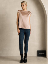 [Toscane] SilkSilky-NL Cap Sleeve Round Neck Dames T-Shirt 005
