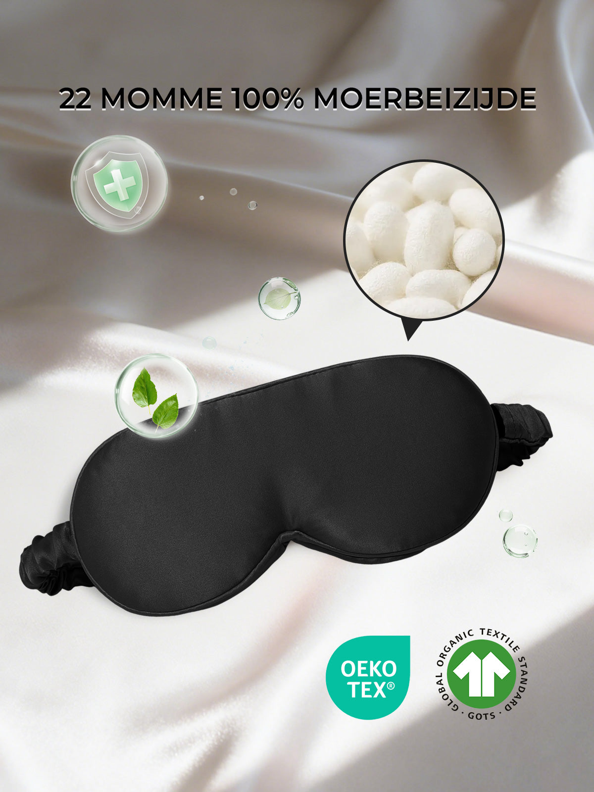 [Zwart] SilkSilky-NL Zijde Eye Mask 002