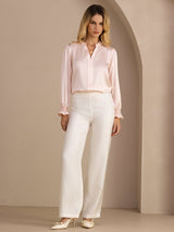 [Roze] SilkSilky-NL Long Sleeve Split Blouse 007