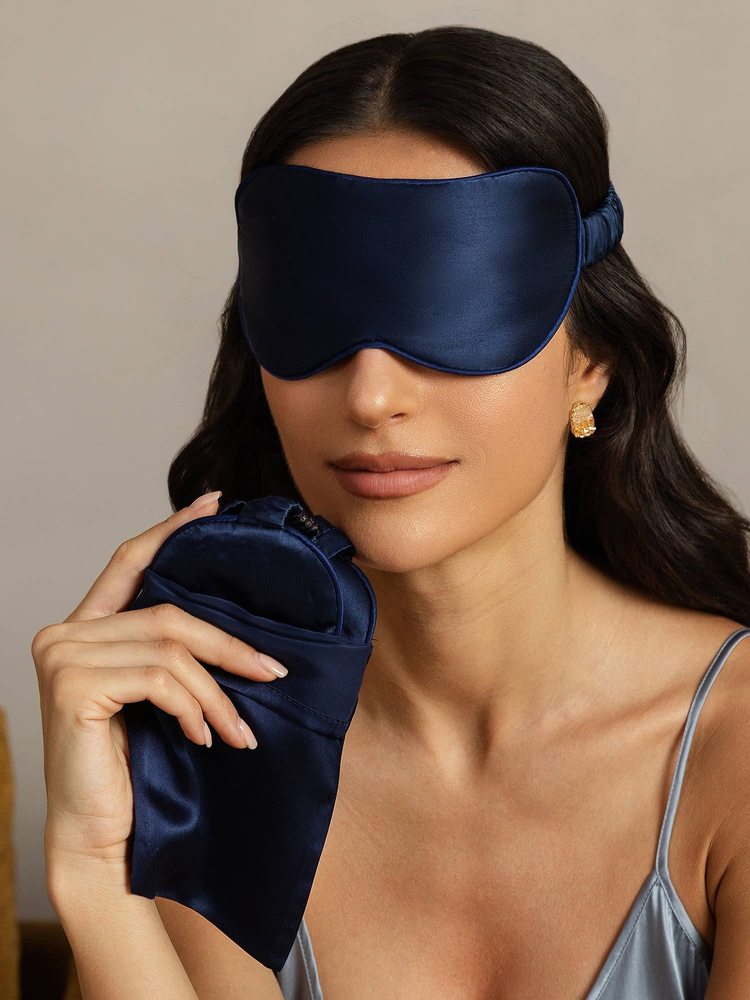 [Donkerblauw] SilkSilky-NL Zijde Eye Mask 001