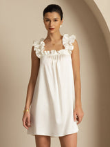 [Wit] SilkSilky-NL Sleeveless Square Neck Nachthemd 003