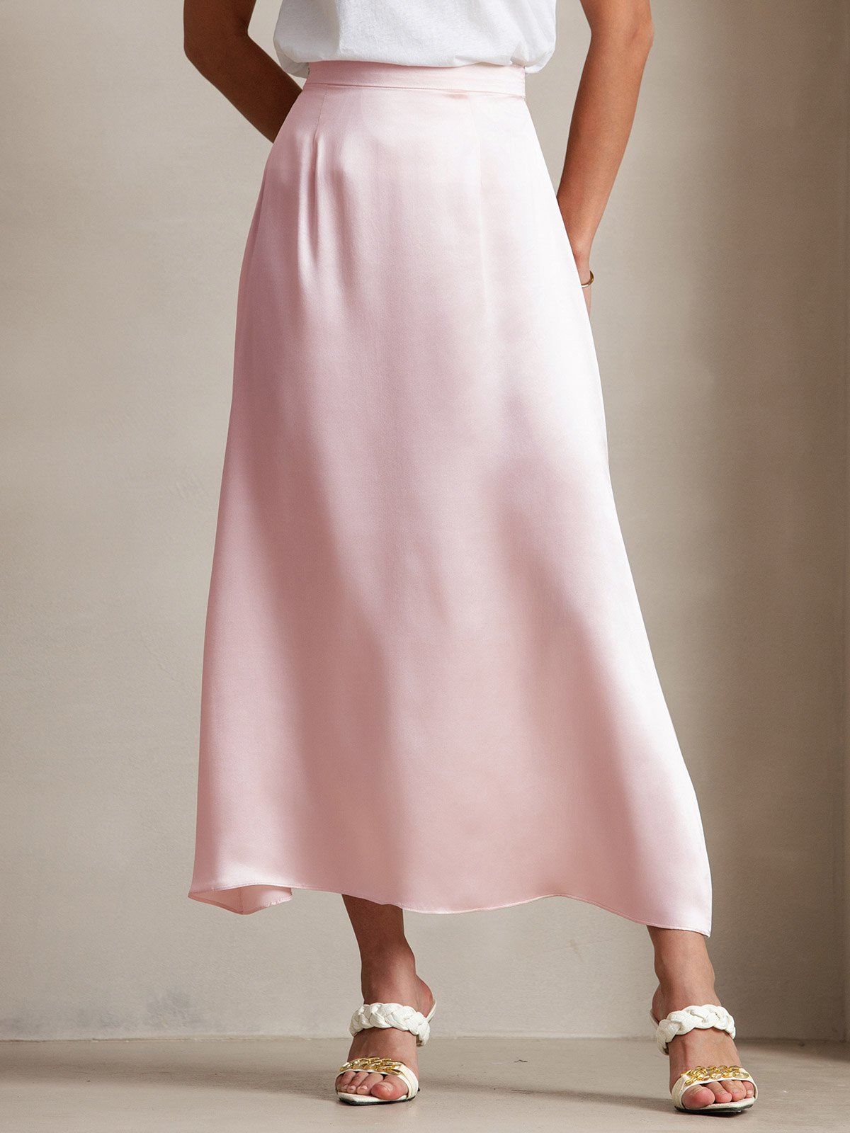 [Roze] SilkSilky-NL 19Momme Zijde Skirt 003