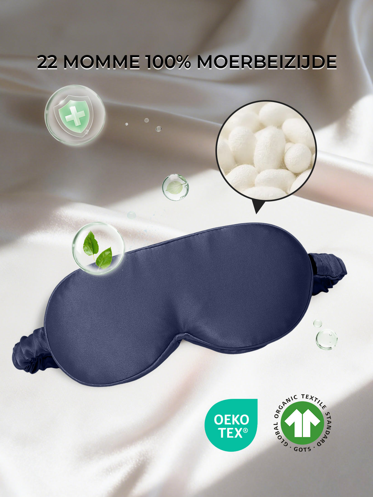 [Donkerblauw] SilkSilky-NL Zijde Eye Mask 002