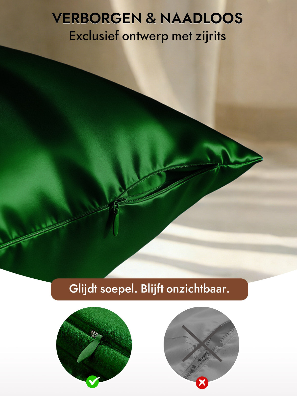 [Donkergroen] SilkSilky-NL 30Momme Pillowcase 006