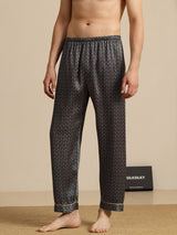 [Zwarte Ginkgo] SilkSilky-NL Mens Sleep Bottoms 001