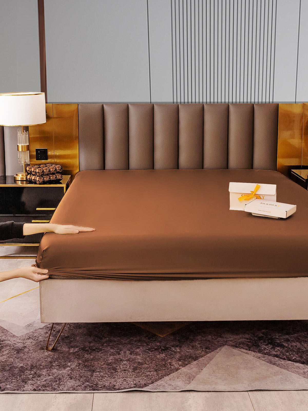 [Koffie] SilkSilky-NL 22Momme Sheet 005