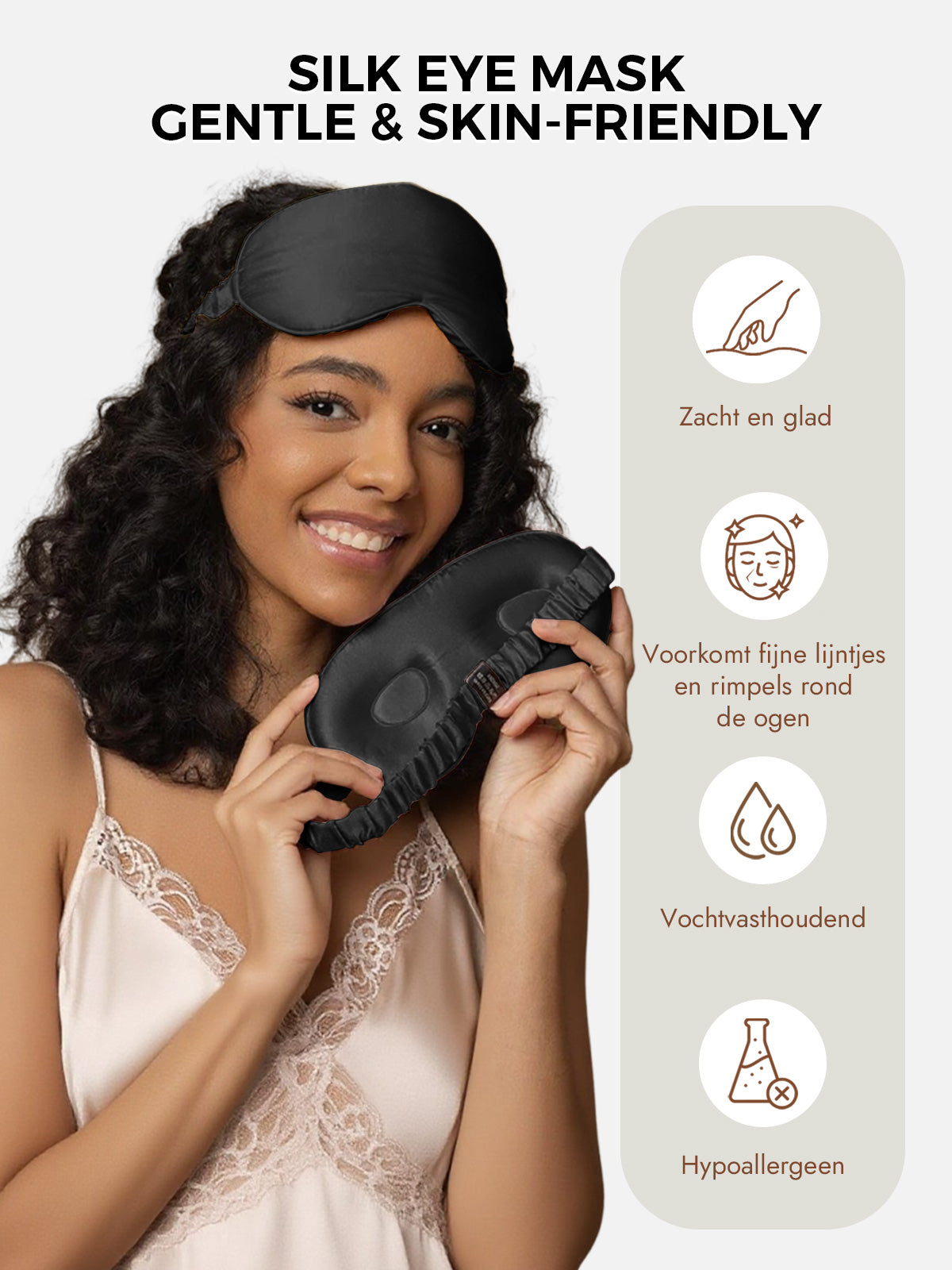 [Zwart] SilkSilky-NL Zijde Eye Mask 003