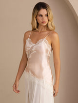 [Roze] SilkSilky-NL Spaghetti Strap V Neck Cami-Top 003
