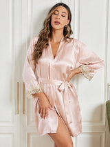 [Roze] SilkSilky-NL 3/4 Sleeve Dames Kamerjas 004