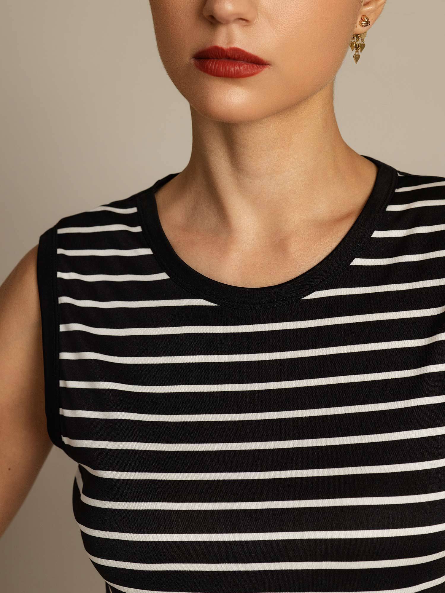 [ZwarteStreep] SilkSilky-NL Zijde Ronde Hals Cami-Top 004