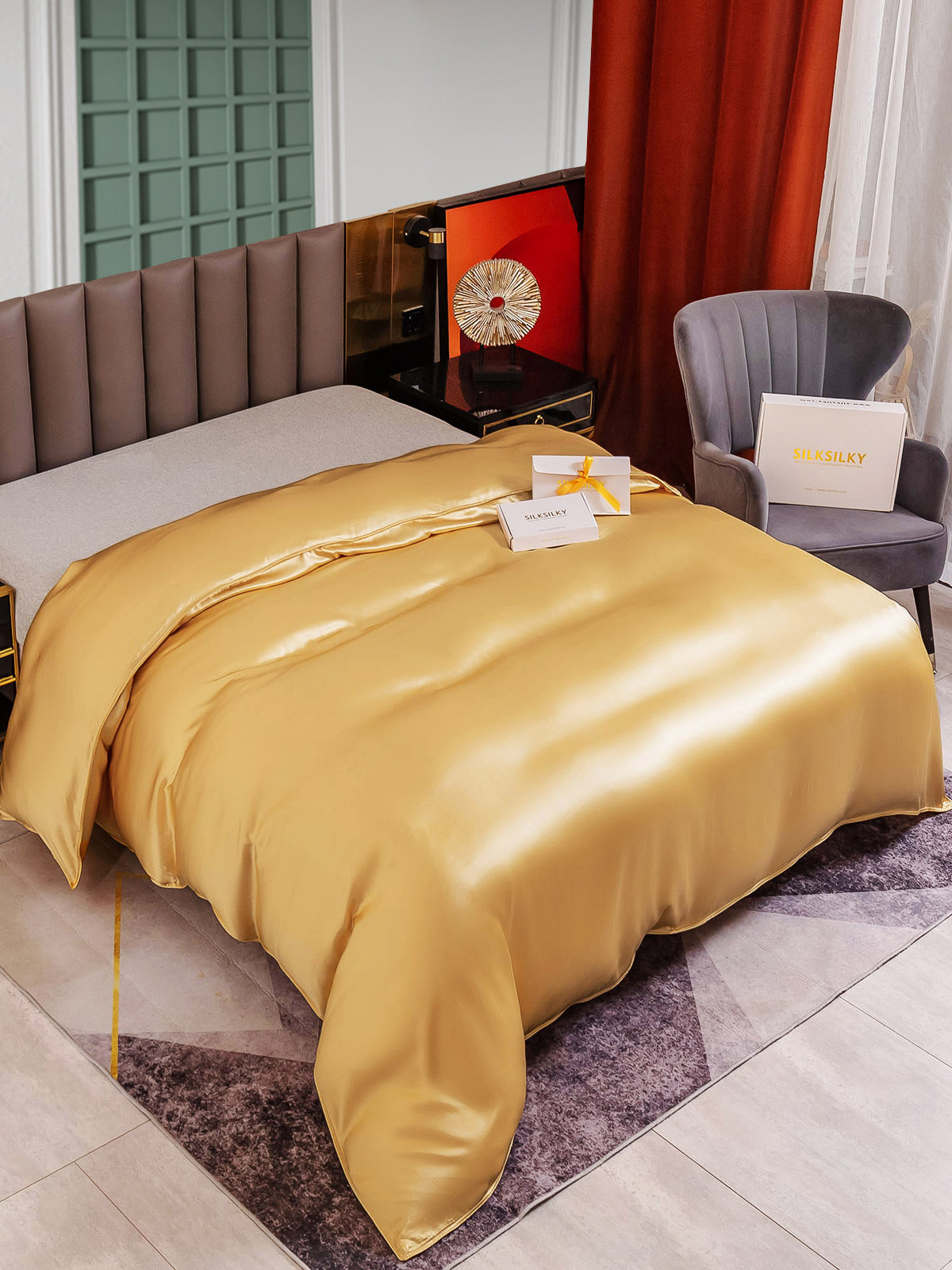 [Champagne] SilkSilky-NL 25Momme Duvet Cover 004
