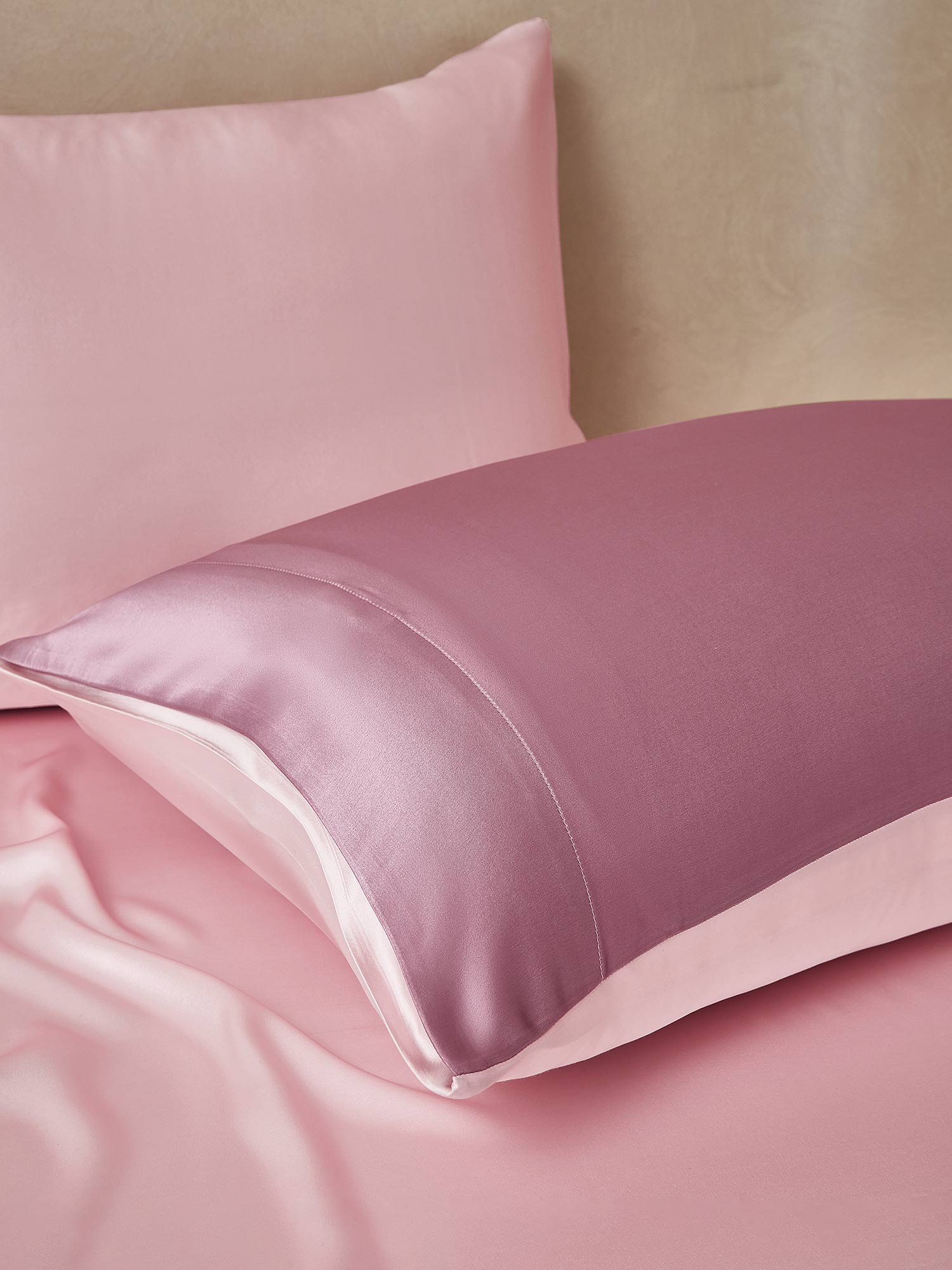 [BleekMauve+Lichtroze] SilkSilky-NL 25Momme Bedding Set 003,