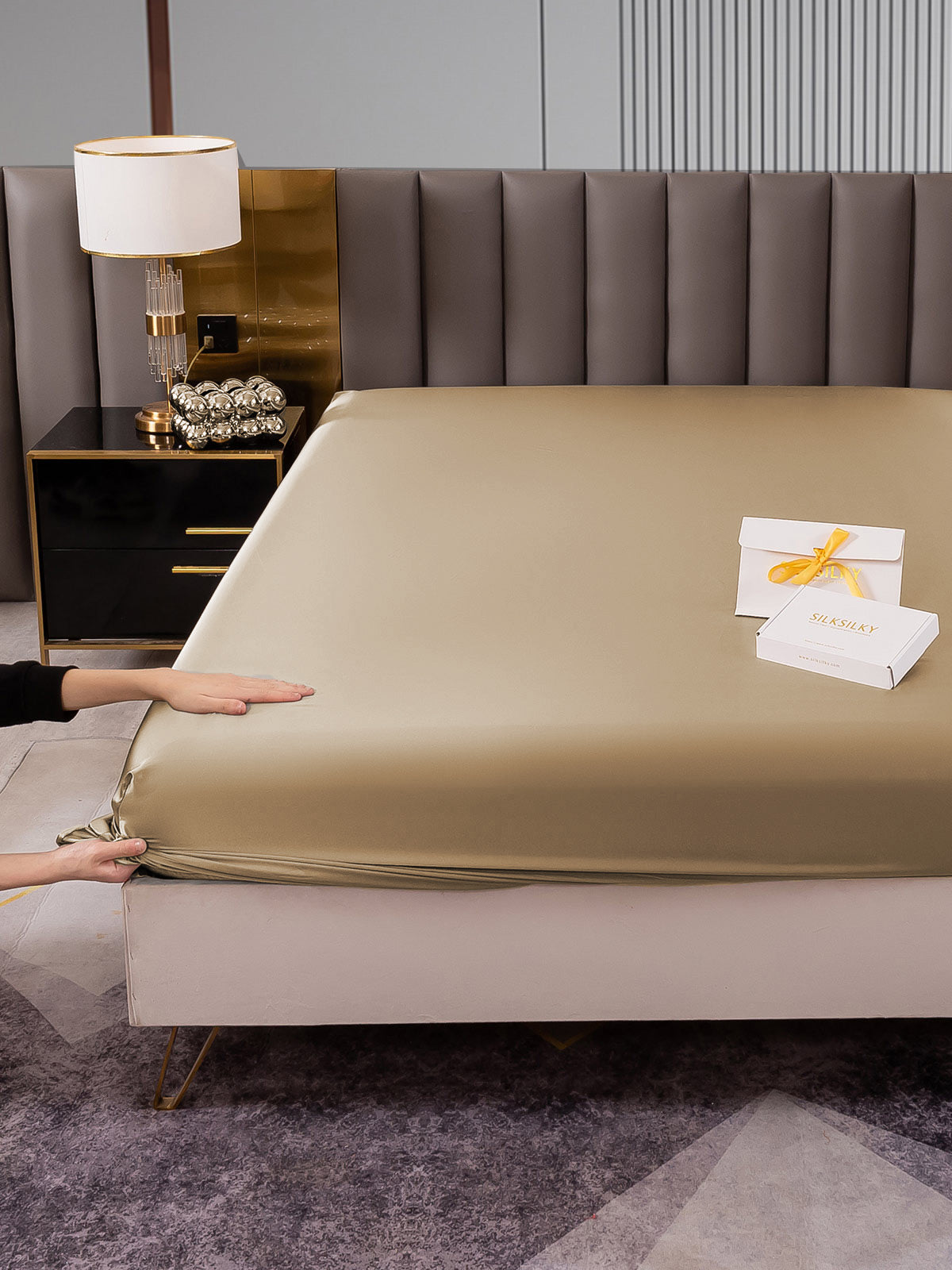 [Beige] SilkSilky-NL 22Momme Sheet 005