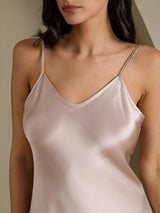 [Schaduwgrijs] SilkSilky-NL Spaghetti Strap V Neck Jurk 004