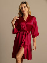 [Wijn] SilkSilky-NL 3/4 Sleeve Dames Kamerjas 001