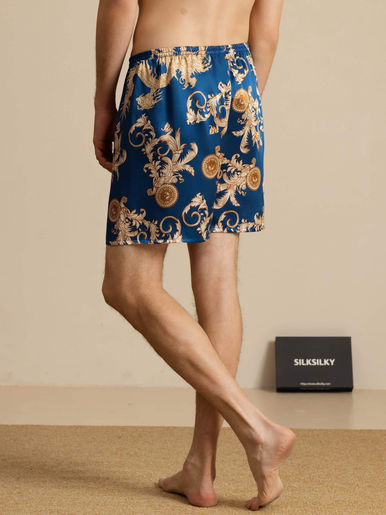 [Navy Draak] SilkSilky-NL Mens Sleep Bottoms 002