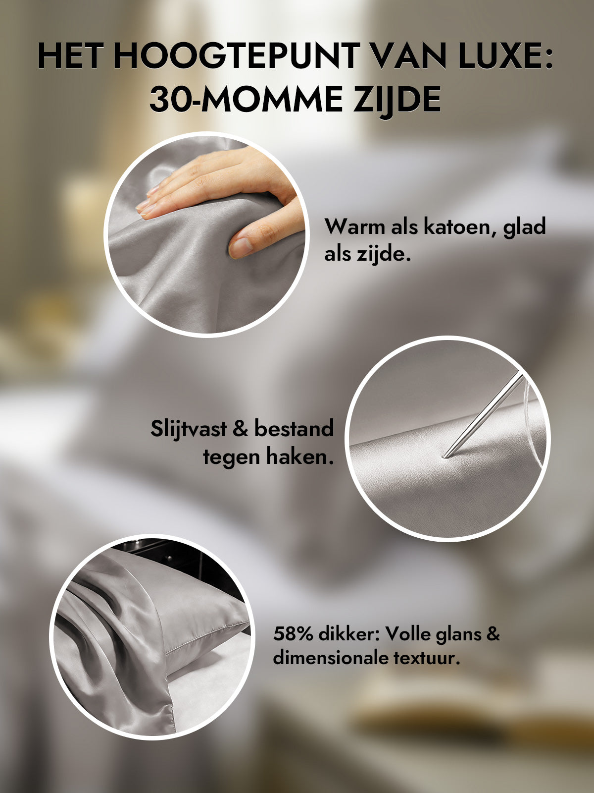 [Grijs] SilkSilky-NL 30Momme Pillowcase 002