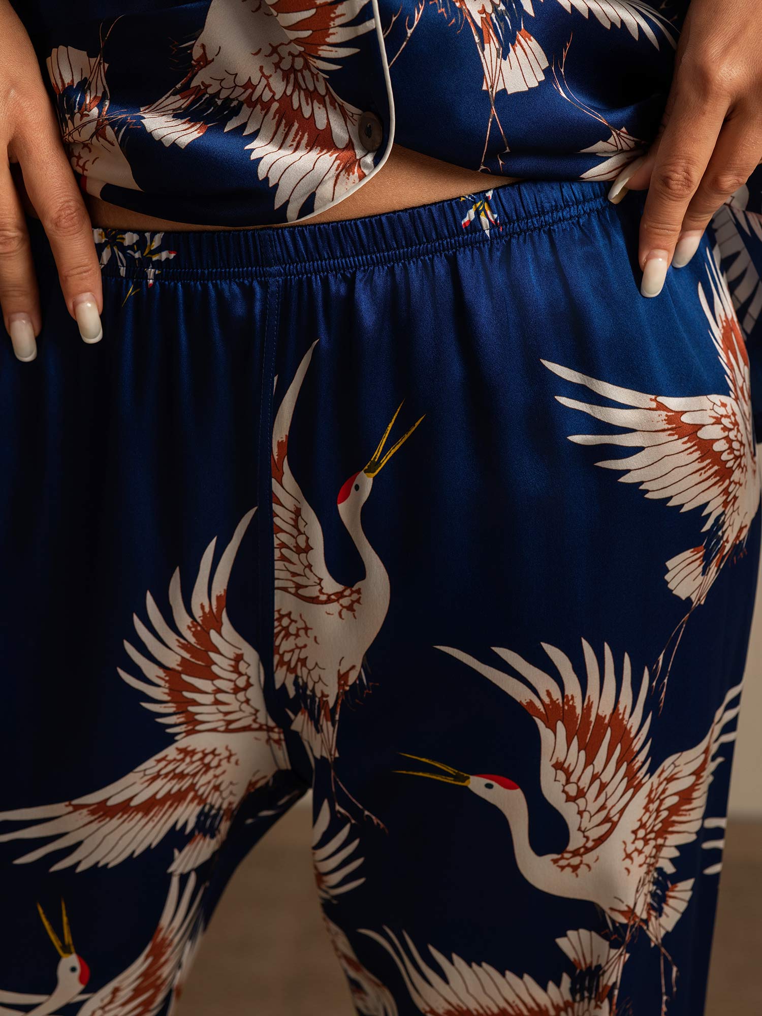 [Donkerblauw] SilkSilky-NL 19Momme Womens Pajamas 007,