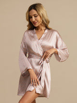 [Roze Hart Geo] SilkSilky-NL Lange Mouw Dames Kamerjas 001