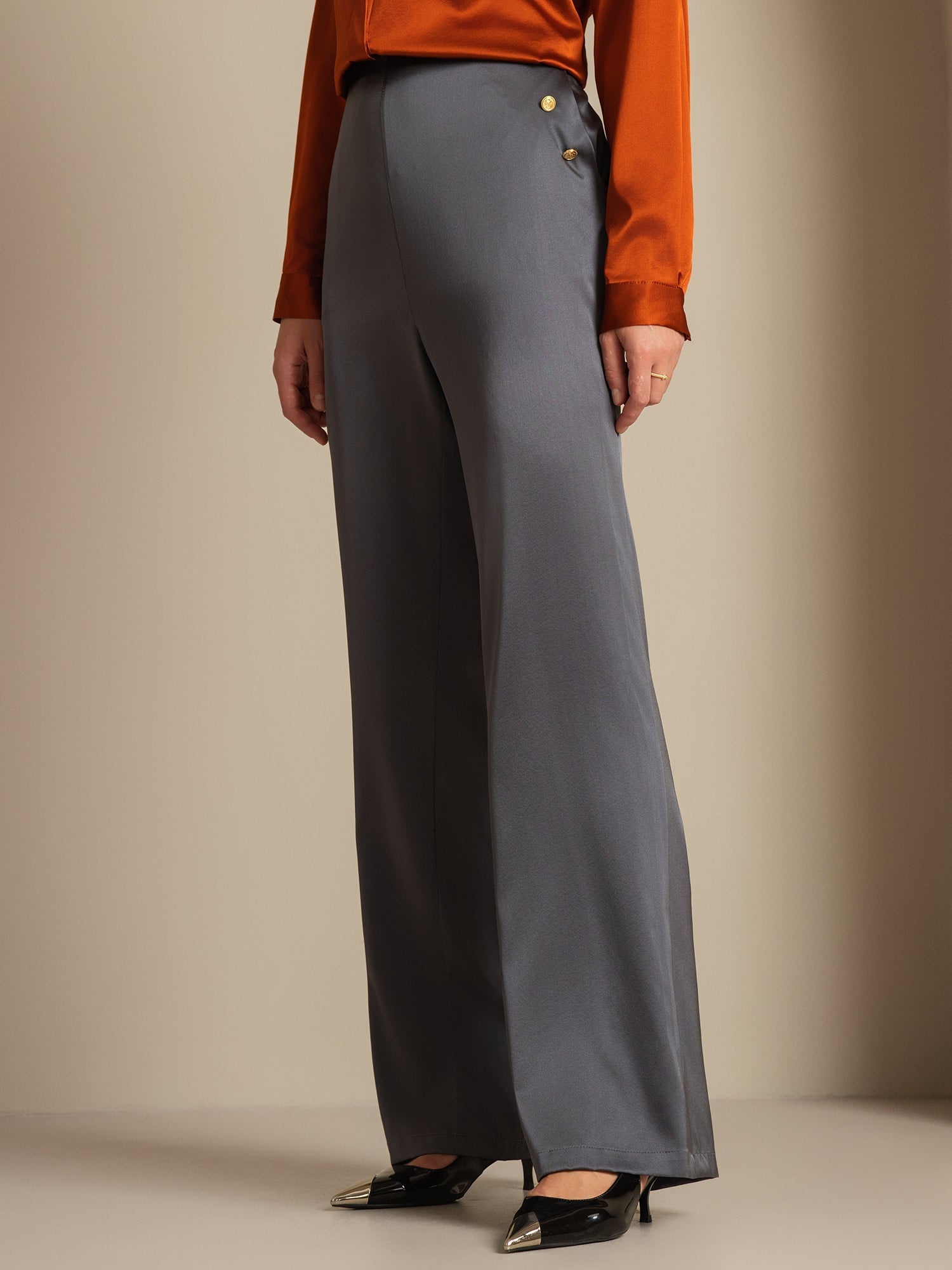 [Donkergrijs] SilkSilky-NL 19Momme Zijde Womens Pants 005,