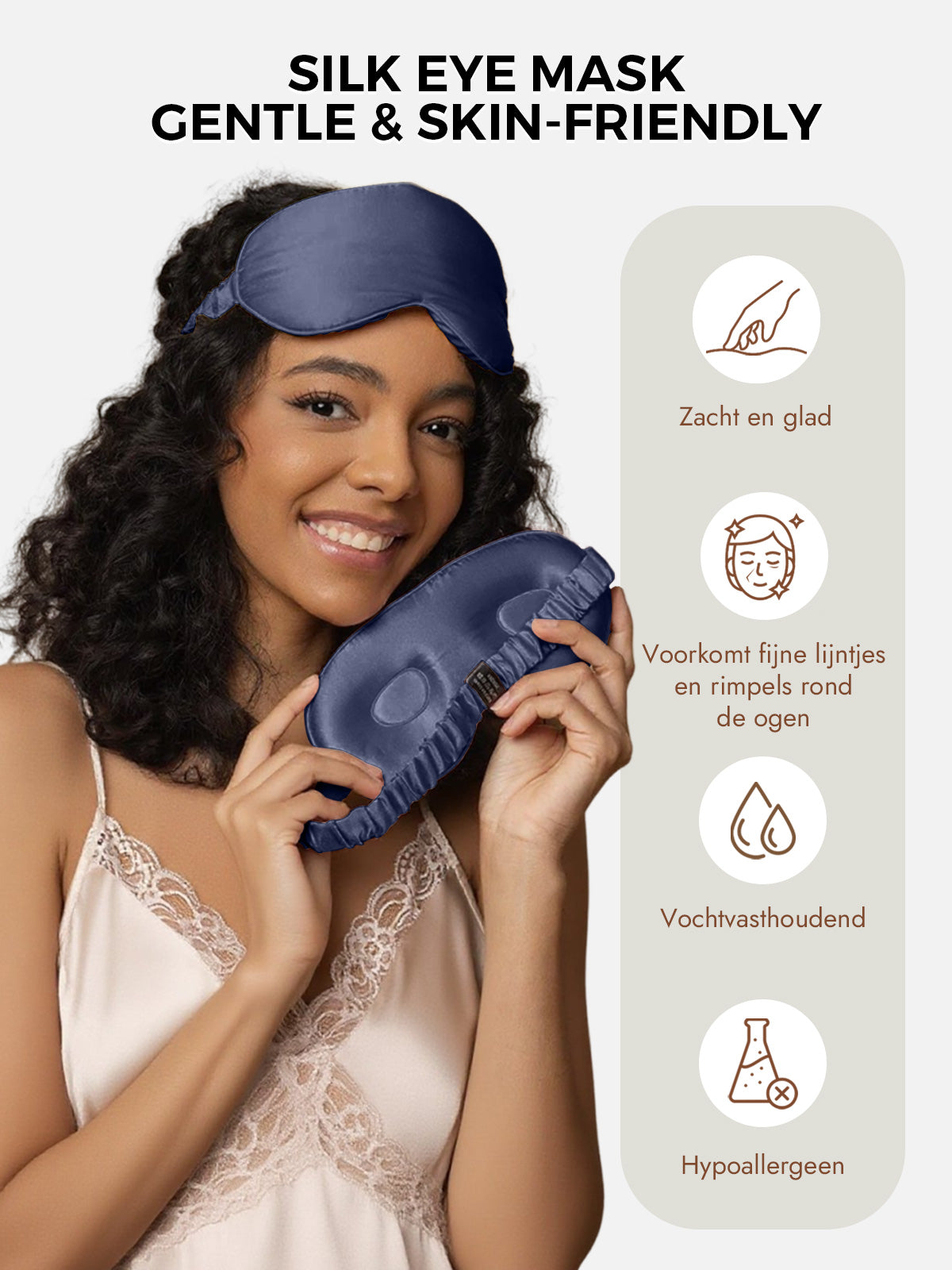 [Donkerblauw] SilkSilky-NL Zijde Eye Mask 003