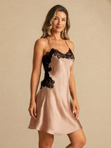 [Toscane] SilkSilky-NL Spaghetti Strap V Neck Nachthemd 005