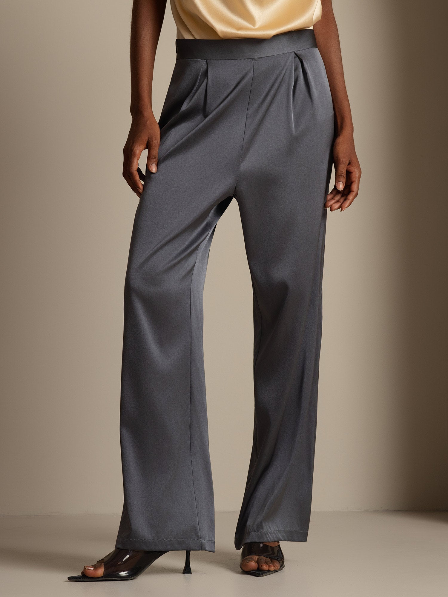 [Donkergrijs] SilkSilky-NL 19Momme Zijde Womens Pants 006,