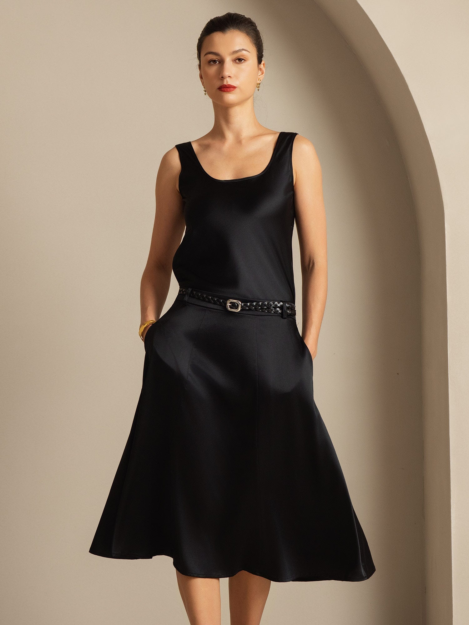 [Zwart] SilkSilky-NL 19Momme Zijde Camisoles 001,