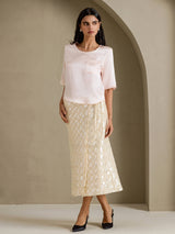 [Roze] SilkSilky-NL Half Sleeve Dames T-Shirt 006