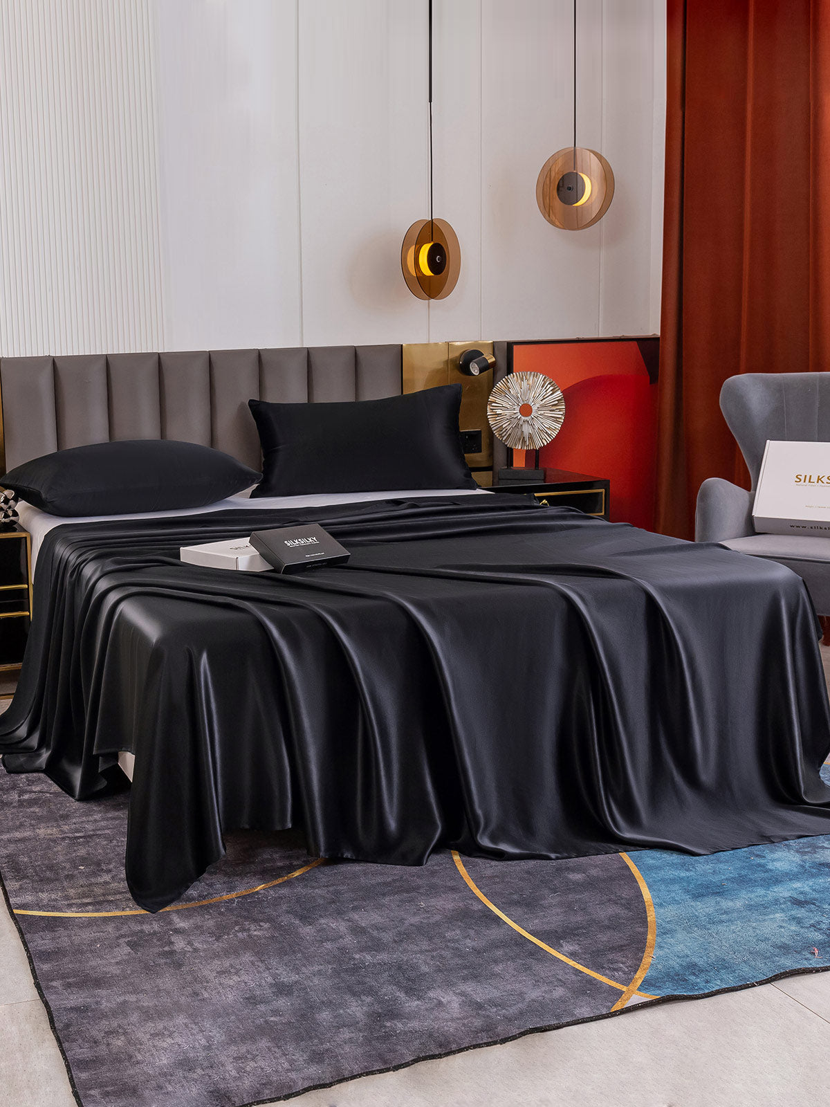[Zwart] SilkSilky-NL 19Momme Bedding Set 003
