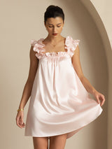 [Roze] SilkSilky-NL Sleeveless Square Neck Nachthemd 005