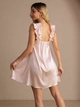 [Roze] SilkSilky-NL Sleeveless Square Neck Nachthemd 002
