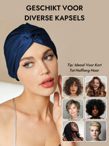 [Donkerblauw] SilkSilky-NL Slaapmutsen 007