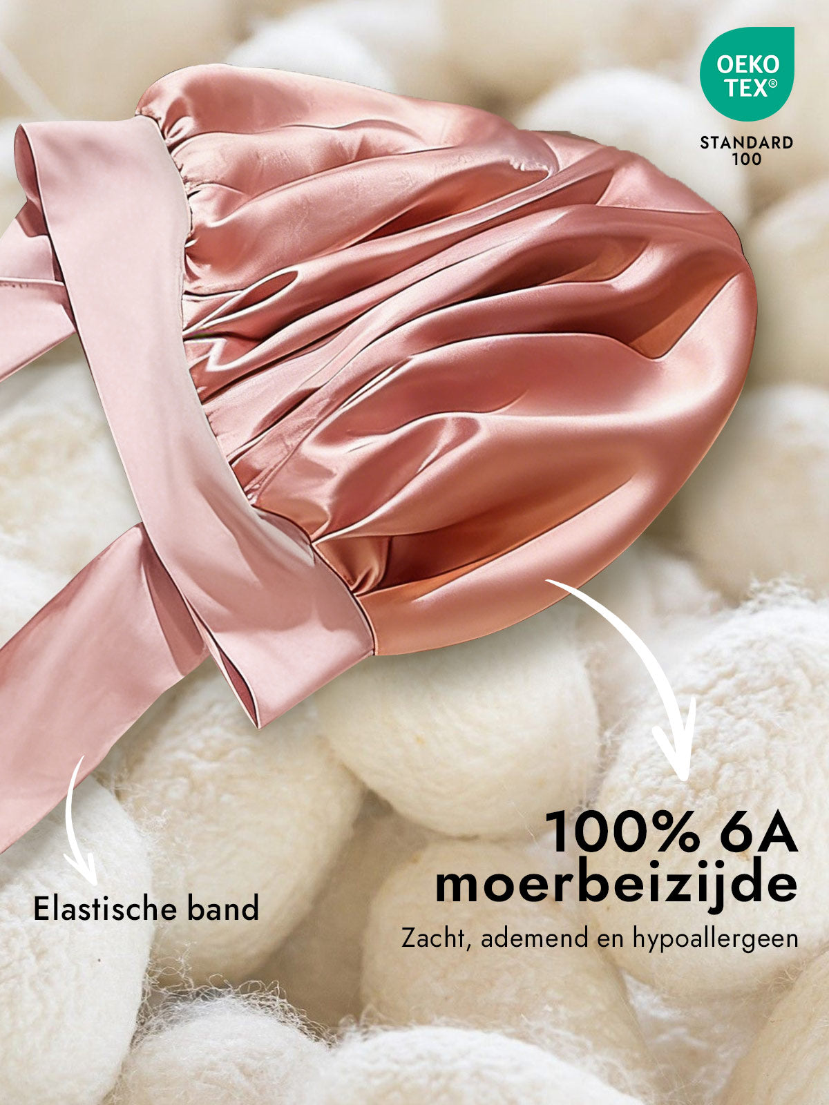 [Roze] SilkSilky-NL Zijde Sleep Cap 002