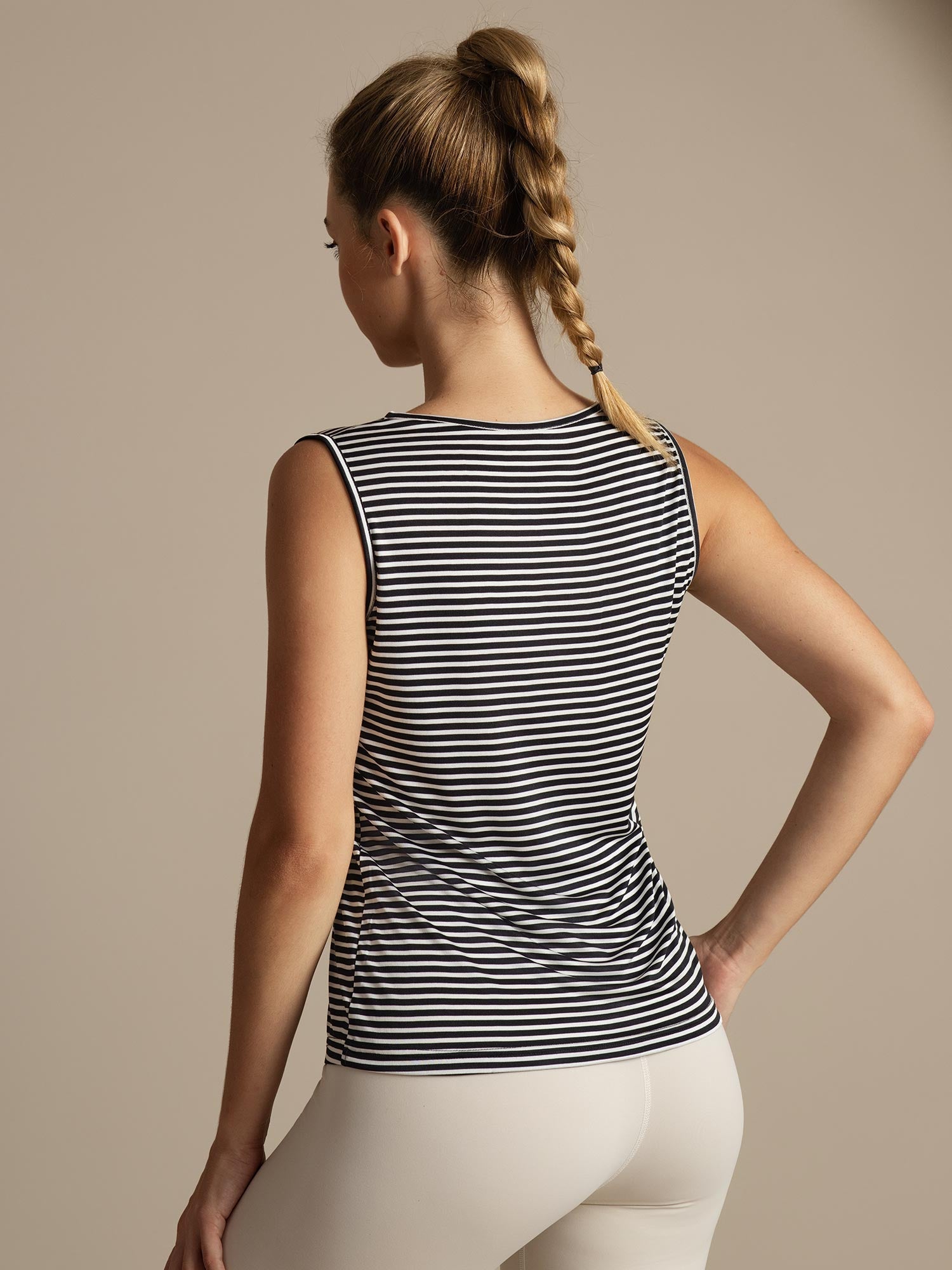 [Witte Streep] SilkSilky-NL Mouwloos Ronde Hals Cami-Top 002