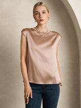 [Toscane] SilkSilky-NL Cap Sleeve Round Neck Dames T-Shirt 008