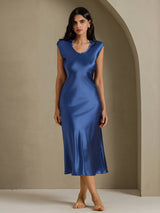 [Echt Petrol] SilkSilky-NL Cap Sleeve Jurk 004