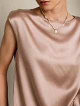 [Toscane] SilkSilky-NL Cap Sleeve Round Neck Dames T-Shirt 005